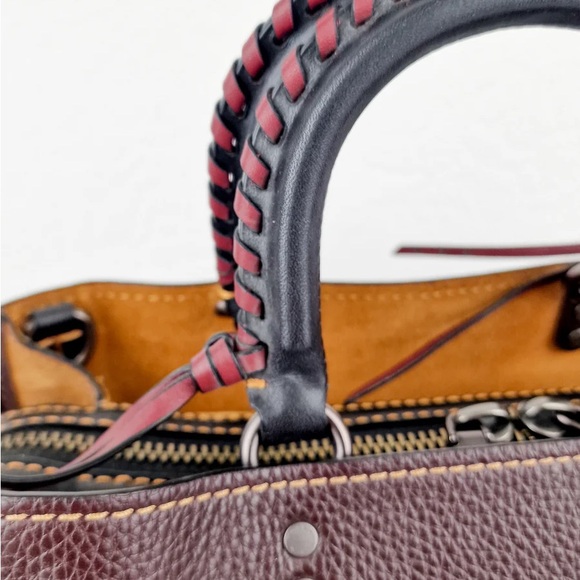Coach Oxblood Brown Pebbled Leather with Suede Rouge 30 - Picture 5 of 14